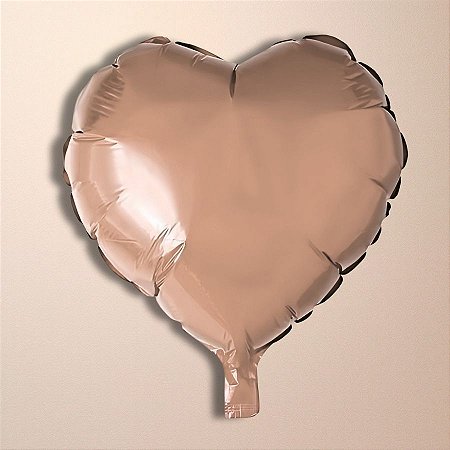 Balão De Festa Metalizado De Coração 10" 25cm - Rose - 50 unidades - Rizzo - Rizzo