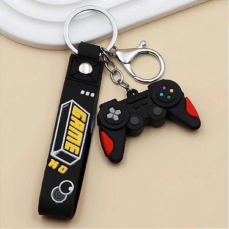 Chaveiro Emborrachado Controle De Video Game - Preto - 12cm - 1 unidade - Rizzo