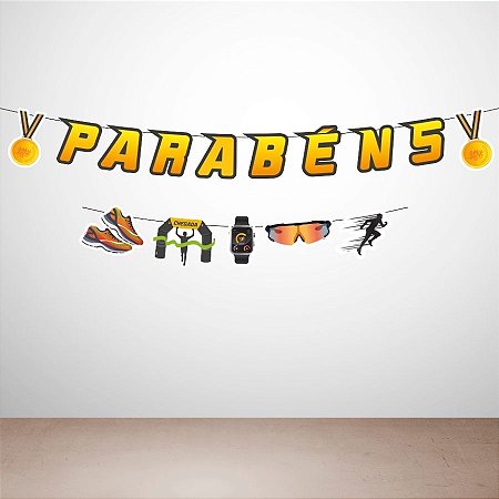 Faixa Decorativa Temática "Parabéns" - Corrida - 1 unidade - Regina - Rizzo