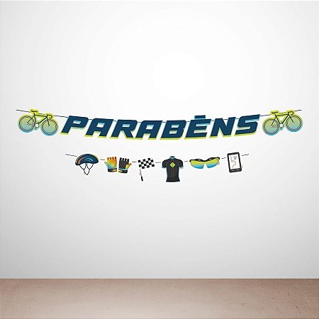Faixa Decorativa Temática "Parabéns" - Ciclismo - 1 unidade - Regina - Rizzo