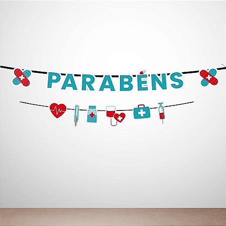 Faixa Decorativa Temática "Parabéns" - Saúde - 1 unidade - Regina - Rizzo