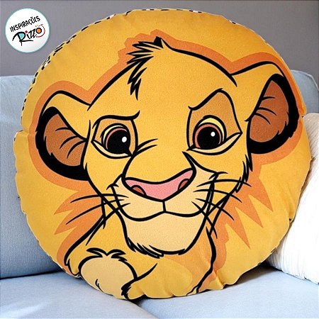 Almofada Redonda Rei Leão - 30x30cm - 1 unidade - Disney Original - Rizzo