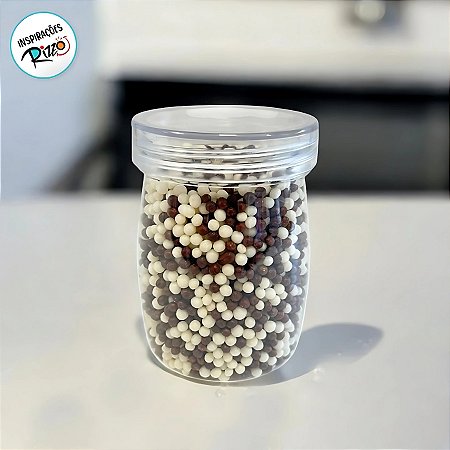 Pote Redondo Plástico Com Tampa - 5,5x8cm - 10 unidades - Rizzo