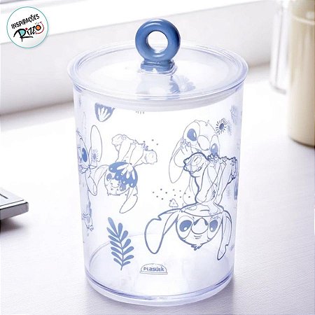 Pote de Plástico Hermético - Stitch - 500ml - 14x8cm - 1 unidade - Disney Original - Rizzo