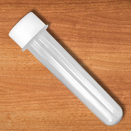 Tubete Para lembrancinha Cristal Com Tampa Branca - 13cm - 10 unidades - Rizzo