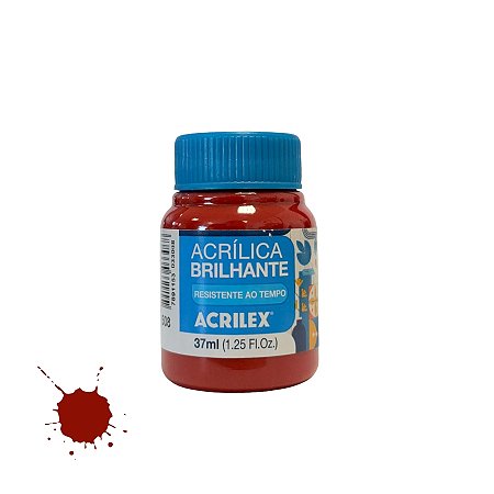 Tinta Acrílica Brilhante 37ml - Vermelho Escarlate - 1 unidade - Acrilex - Rizzo