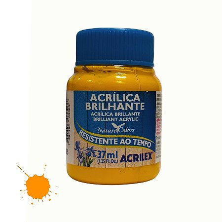 Tinta Acrílica Brilhante 37ml - Amarelo Ouro - 1 unidade - Acrilex - Rizzo