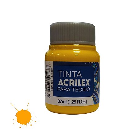 Tinta Para Tecido 37ml - Amarelo Ouro - 1 unidade - Acrilex - Rizzo