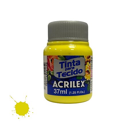 Tinta Para Tecido 37ml - Amarelo Limão - 1 unidade - Acrilex - Rizzo