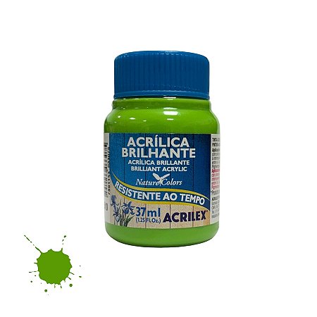 Tinta Acrílica Brilhante 37ml - Verde Folha - 1 unidade - Acrilex - Rizzo