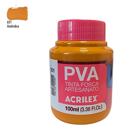 Tinta Fosca Artesanato PVA 100ml - Amêndoa - 1 unidade - Acrilex - Rizzo