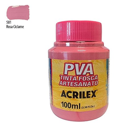 Tinta Fosca Artesanato PVA 100ml - Rosa Ciclame - 1 unidade - Acrilex - Rizzo