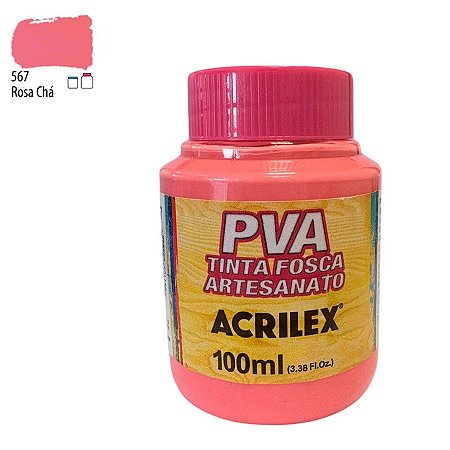 Tinta Fosca Artesanato PVA 100ml - Rosa Chá - 1 unidade - Acrilex - Rizzo