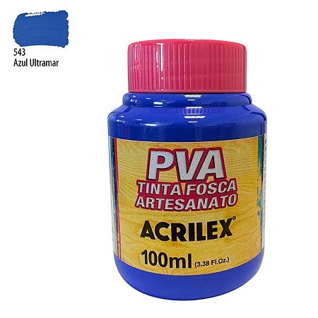 Tinta Fosca Artesanato PVA 100ml - Azul Ultramar - 1 unidade - Acrilex - Rizzo