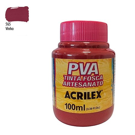 Tinta Fosca Artesanato PVA 100ml - Vinho - 1 unidade - Acrilex - Rizzo