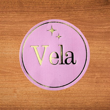 Adesivo Vela Pink - Ref.2363 - Hot Stamping - 4x4cm - 20 unidades - Stickr - Rizzo