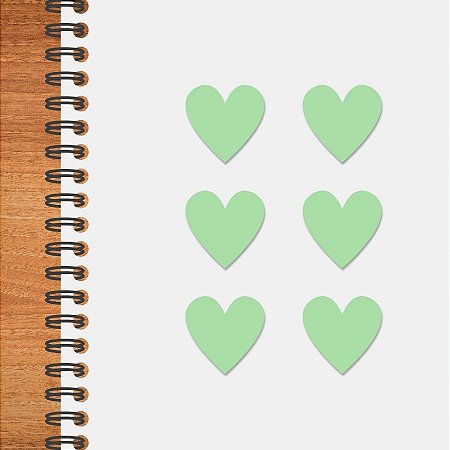 Adesivo Coração Verde Bebê - 1,5x1,5cm - 100 unidades - Stickr - Rizzo