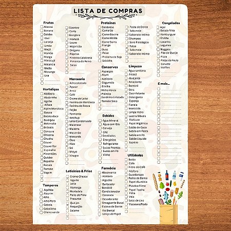 Talão Lista de Compras - 25 Folhas - 15x21cm - 1 unidades - Stickr - Rizzo