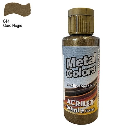 Tinta Acrílica Metal Colors 60ml - Ouro Negro - 1 unidade - Acrilex - Rizzo
