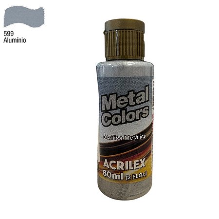 Tinta Acrílica Metal Colors 60ml - Alumínio - 1 unidade - Acrilex - Rizzo