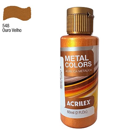 Tinta Acrílica Metal Colors 60ml - Ouro Velho - 1 unidade - Acrilex - Rizzo