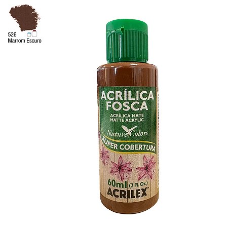 Tinta Acrílica Fosca 60ml - Marrom Escuro - 1 unidade - Acrilex - Rizzo