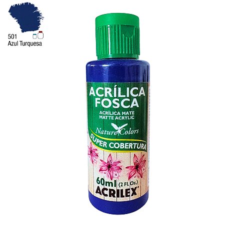Tinta Acrílica Fosca 60ml - Azul Turquesa - 1 unidade - Acrilex - Rizzo