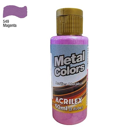 Tinta Acrílica Metal Colors 60ml - Magenta - 1 unidade - Acrilex - Rizzo