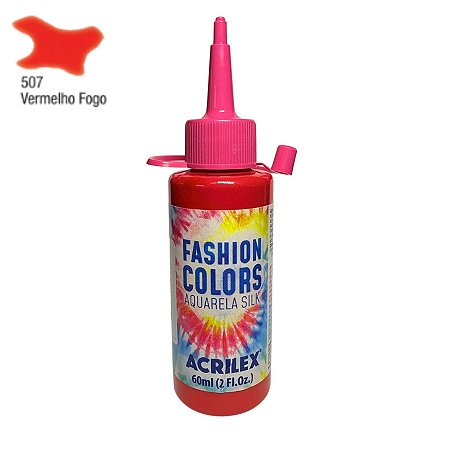 Tinta Aquarela Para Tecido 60ml - Vermelho Fogo - 1 unidade - Acrilex - Rizzo