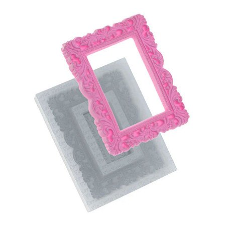 Molde de Silicone Moldura Savannah Retangular Média - Ref. 787 - 1 unidade - Flexarte - Rizzo