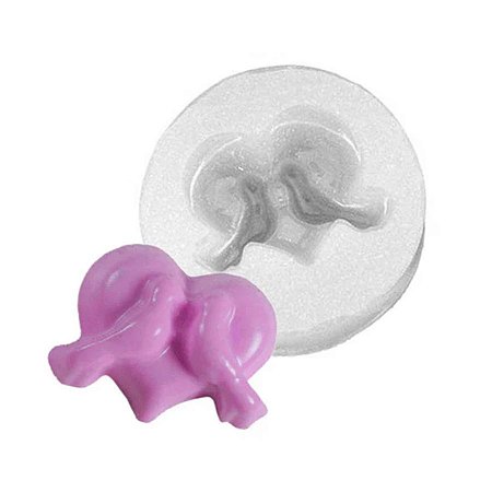 Molde de Silicone Coração com Pombos - Ref. 197 - 1 unidade - Flexarte - Rizzo