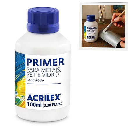 Primer para Metais, PET e Vidro - 100ml - 1 unidade - Acrilex - Rizzo