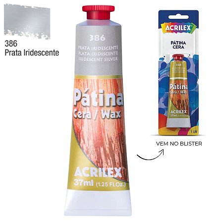 Pátina Cera 37ml - Prata Iridescente - 1 unidade - Acrilex - Rizzo