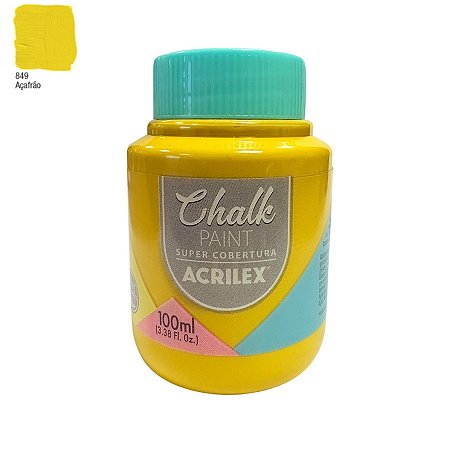 Tinta Chalk Paint 100ml - Açafrão - 1 unidade - Acrilex - Rizzo