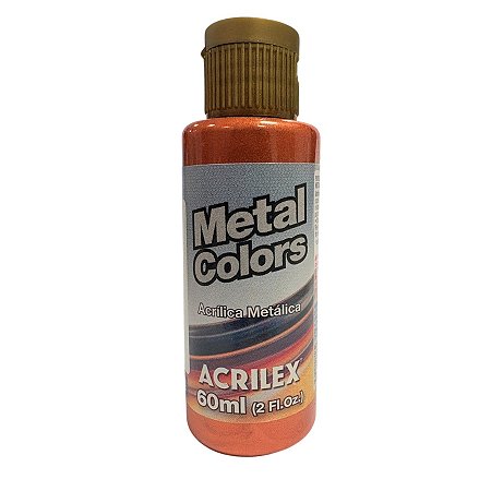 Tinta Acrílica Metal Colors 60ml - Cobre - 1 unidade - Acrilex - Rizzo