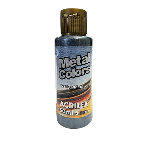 Tinta Acrílica Metal Colors 60ml - Preto - 1 unidade - Acrilex - Rizzo
