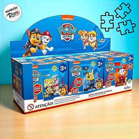 Mini Quebra-Cabeça de MDF - Patrulha Canina - 6 unidades - Rizzo