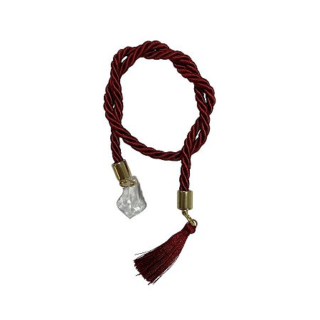 Cordão Decorativo Com Pompom E Pingente Pião - Marsala Com Ouro - 33,5cm - 1 unidade - Rizzo