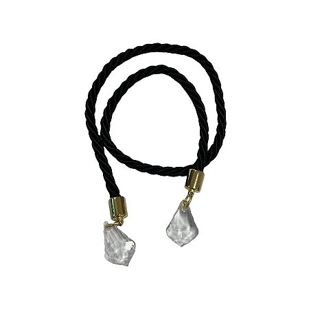 Cordão Decorativo Com Pingente Pião - Preto Com Ouro - 33,5cm - 1 unidade - Rizzo