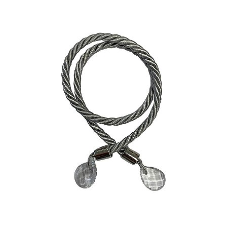 Cordão Decorativo Com Pingente Gota - Prata Com Prata - 33,5cm - 1 unidade - Rizzo