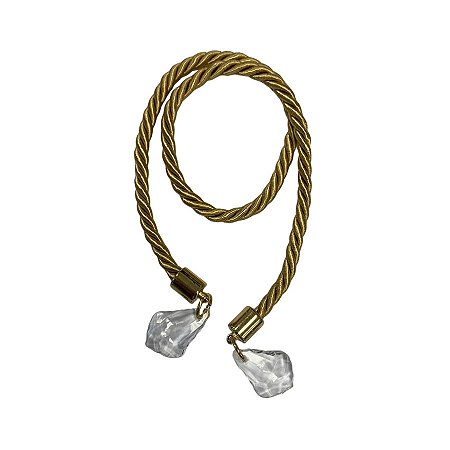 Cordão Decorativo Com Pingente Pião - Mel Com Ouro - 33,5cm - 1 unidade - Rizzo