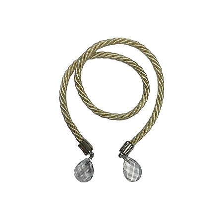 Cordão Decorativo Com Pingente Gota - Champanhe Com Prata - 33,5cm - 1 unidade - Rizzo