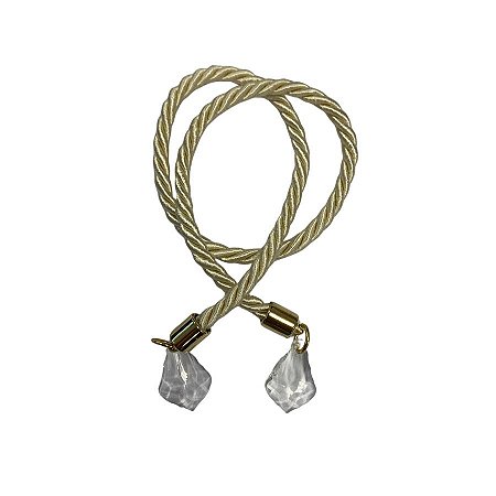 Cordão Decorativo Com Pingente Pião - Champanhe Com Ouro - 33,5cm - 1 unidade - Rizzo