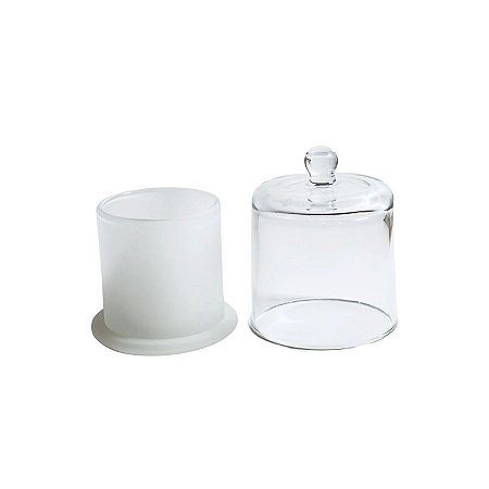 Pote Com Tampa De Vidro Domus Para Vela Fosco - 8x9cm - 210ml - 1 unidade - Rizzo