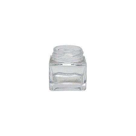 Pote Para Cosmético De Vidro Cube - Transparente - Rosca 38 - 30ml - 1 unidade - Rizzo