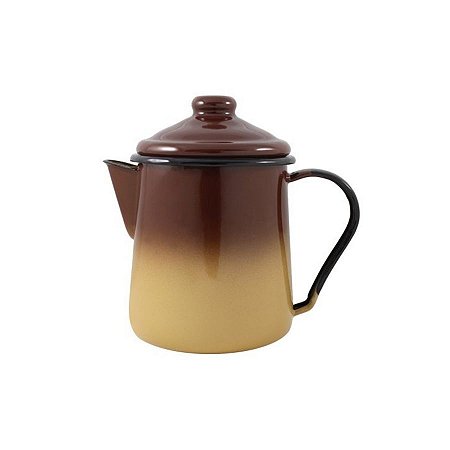 Leiteira Esmaltada Tradicional Nº 12 Para Derreter Velas  - Marrom - 1100ml - 18cm - 1 unidade - Rizzo