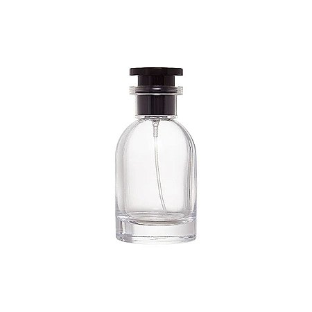 Frasco para Perfumaria de Vidro Louis com Válvula Tampa Luxo Rosca - Preto  - 50ml - 1 unidade - Rizzo