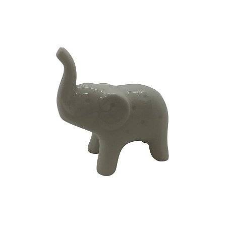 Elefante Decorativo de Cerâmica - Branco - 7cm - 1 unidade - Rizzo