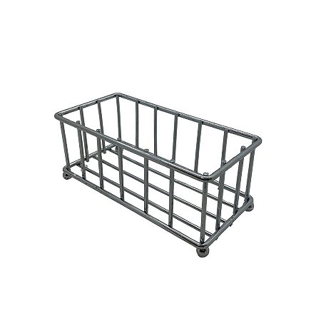 Bandeja Decorativa Retangular de Ferro - Prata - 14x7x5,8cm - 1 unidade - Rizzo