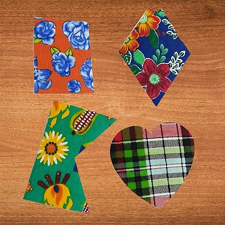 Adesivo De Roupa Retalhos - Festa Junina - 8cm - 4 unidades - Regina - Rizzo